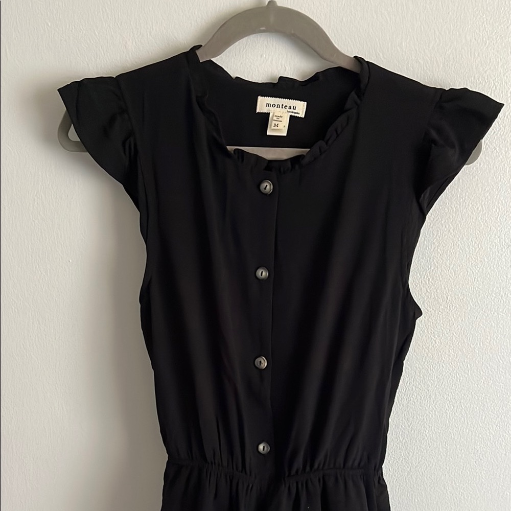 Black Button-Down Jumpsuit